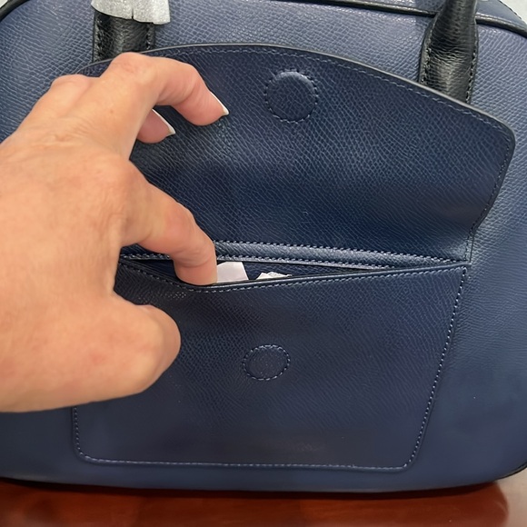 Vera Bradley Bowled Over Bag Classic Navy Genuine Leather - Picture 8 of 17